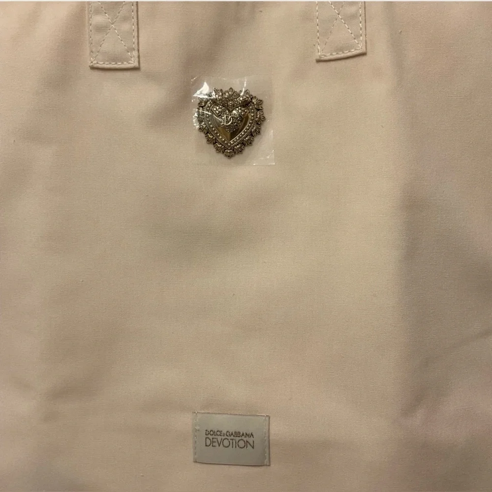 D&G Cream Tote Bag with‎ Embellished Logo